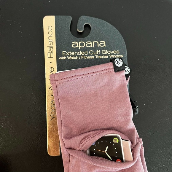 Apana Extended Cuff gloves with Watch/Fitness Tracker Window - Picture 2 of 5